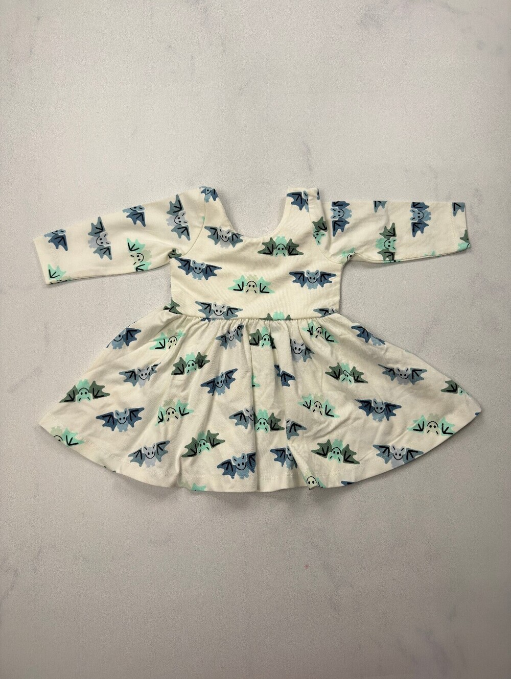 Monica + Andy Baby Dress White Dinosaur Print Skater Dress - Girls 9 - 12M